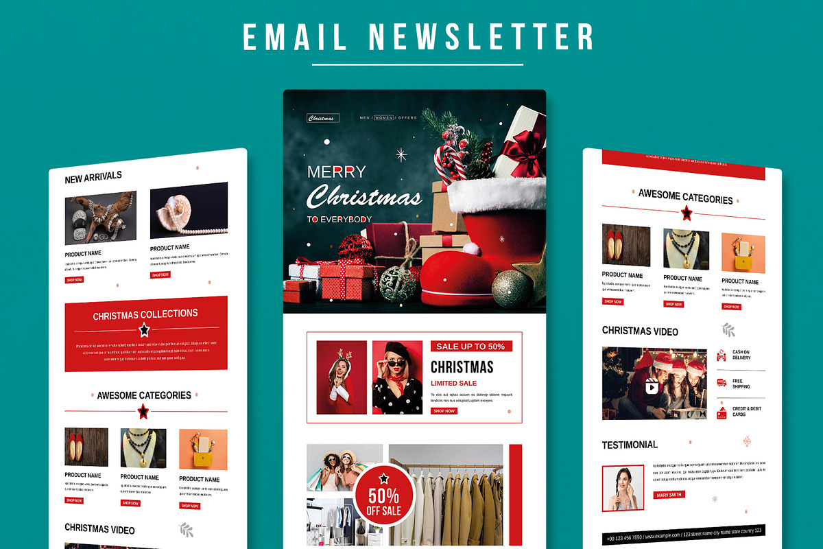 Christmas Email Newsletter Template, a Websites & App Template by MightyDesign (Photo 1 of 8)
