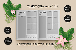 2023 Yearly Planner KDP Interior