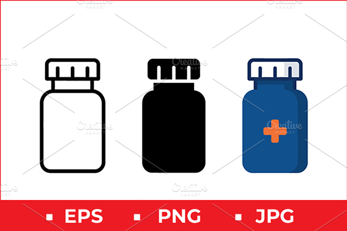 Medicine Bottle Icons, a Solid Icon by Artonix (Photo 1 of 2)