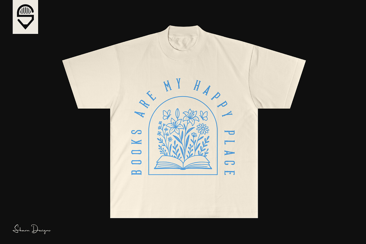 Floral Book Lover, T-shirt Design, a Graphic by shaondesigns (Photo 4 of 4)