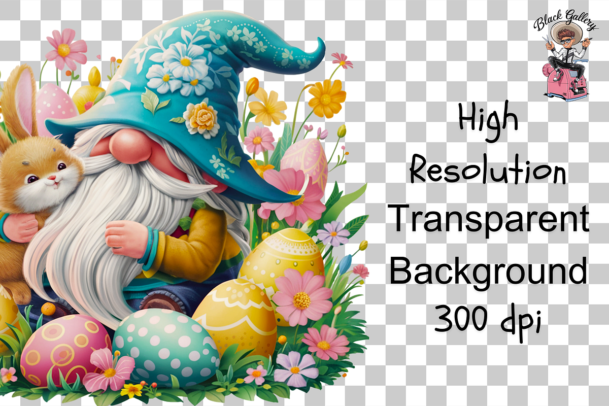 Easter Gnome Clipart PNG Bundle, an Illustration by Clipart Bloom (Photo 18 of 18)