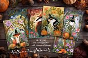 Halloween Forest Animals Postcards, an Animal Illustration by The Dutch Lady Designs (Thumbnail 1 of 7)