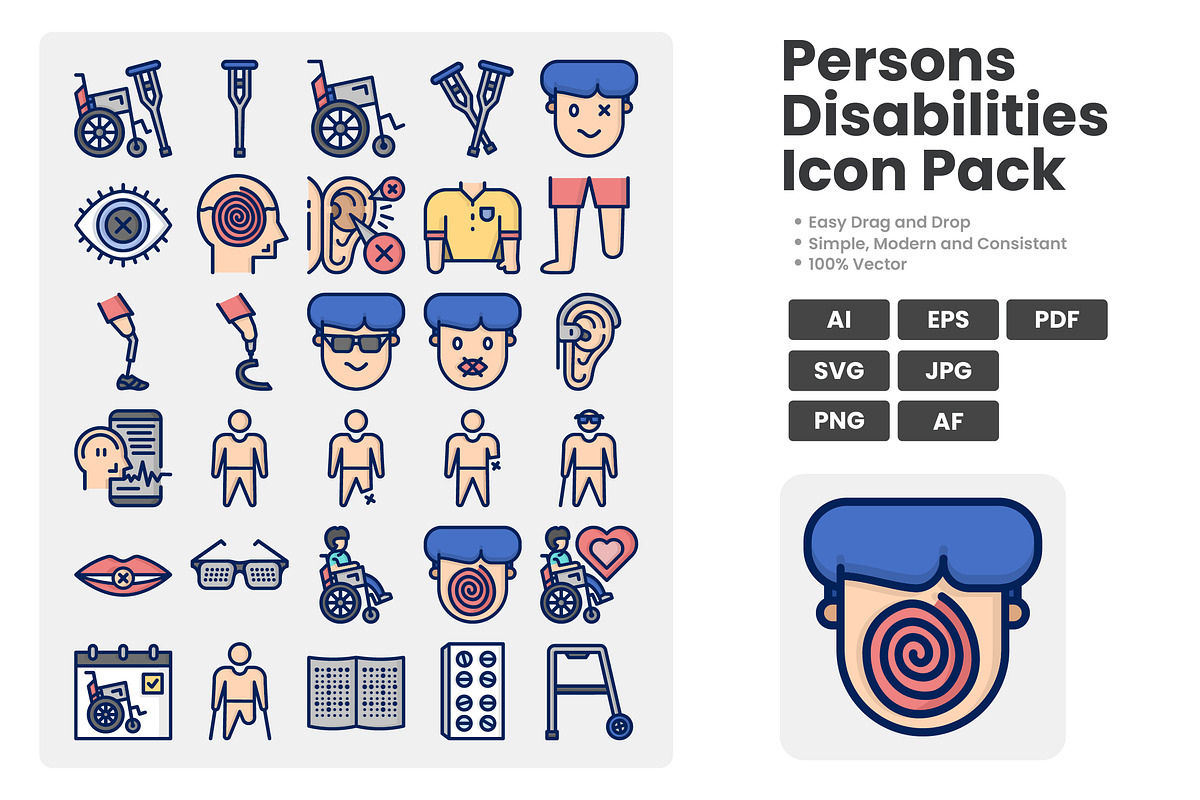 Persons With Disabilities Icon Pack, a Duotone Icon by erifqizeicon (Photo 3 of 3)