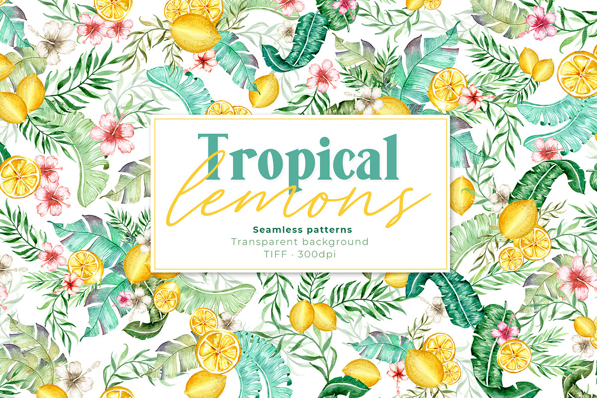 Tropical lemons pattern, a Pattern Graphic by Laura Camoe (Photo 1 of 6)
