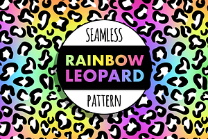 Seamless Rainbow Leopard Patten