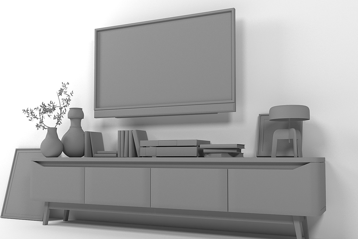TV stand 1702, a Furniture 3D Model by inDahouze (Photo 9 of 9)