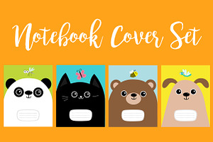 Panda, Cat, Dog, Bear. Cover Set