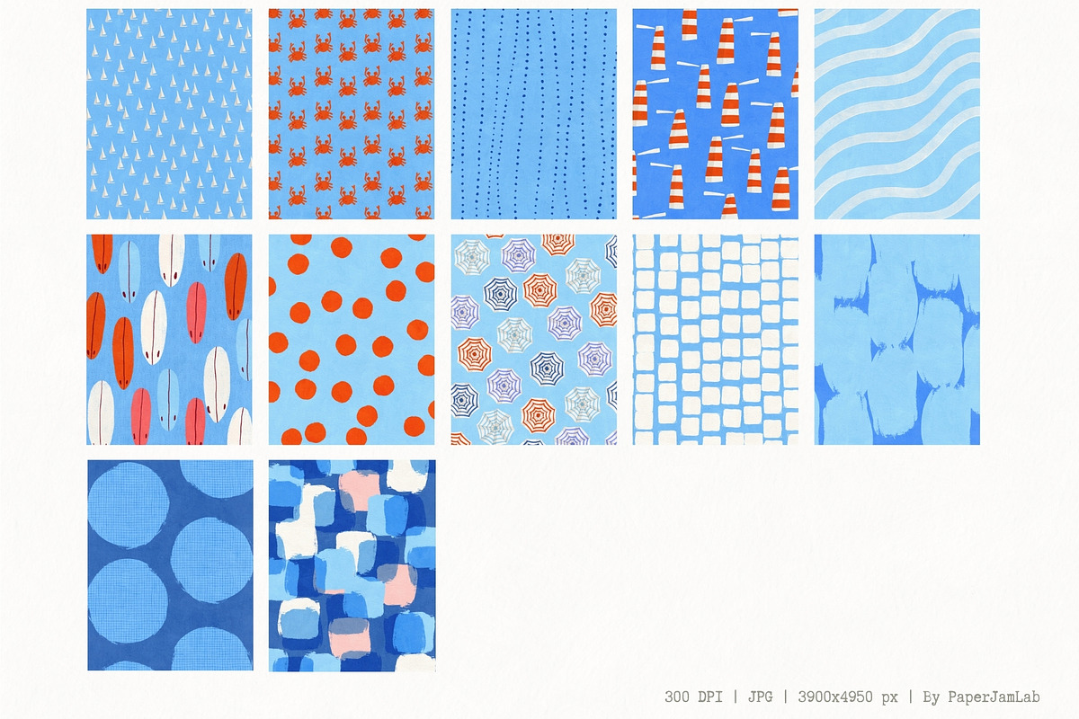 50 Coastal Handdrawn Backgrounds, a Background Graphic by PaperJamLab (Photo 8 of 17)