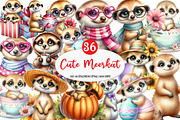 Cute Meerkat Sublimation Clipart, an Illustration by Watercolor design (Thumbnail 1 of 4)