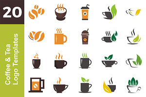 20 Logo Coffee & Tea Templates Bundl