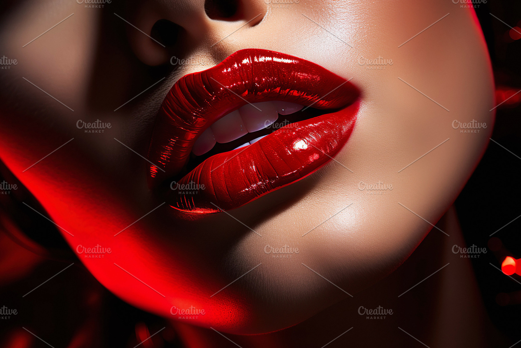 Elegant Red Lip Gloss, a Beauty & Fashion Photo by Iconogenic