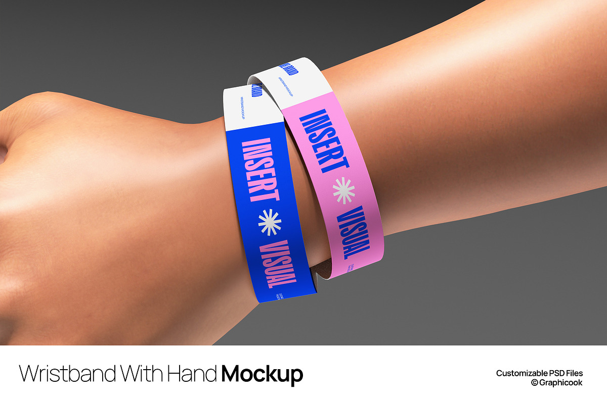 Wristband With Hand Mockup, a Product Mockup by graphicook (Photo 1 of 4)