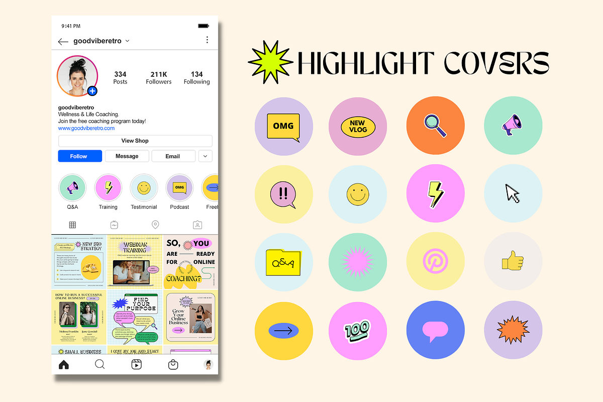 Retro Canva Instagram Booster Pack, a Social Media Template by Guavamelo Studio (Photo 11 of 15)