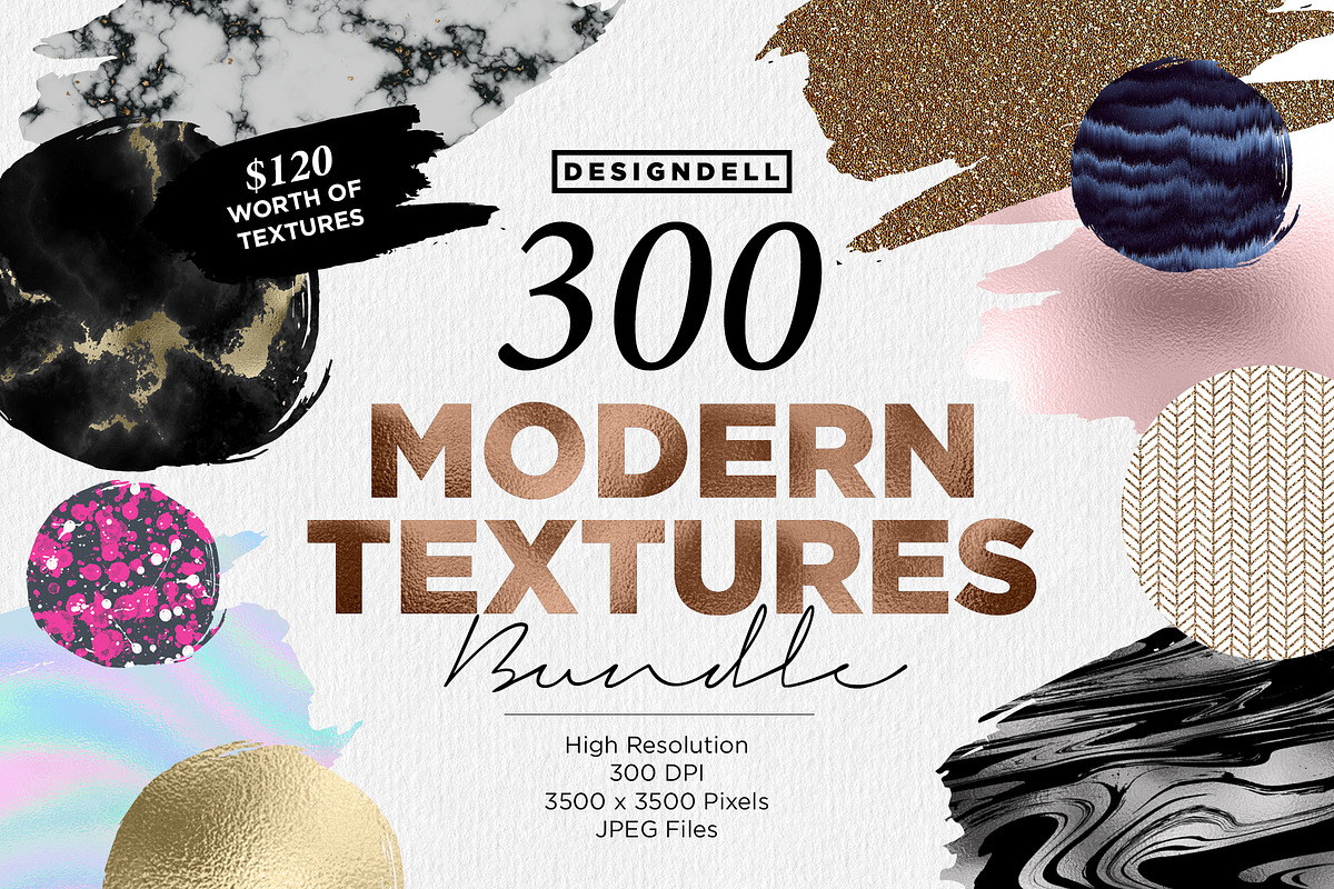 300 Modern Textures Bundle, a Texture Graphic by Designdell (Photo 1 of 21)