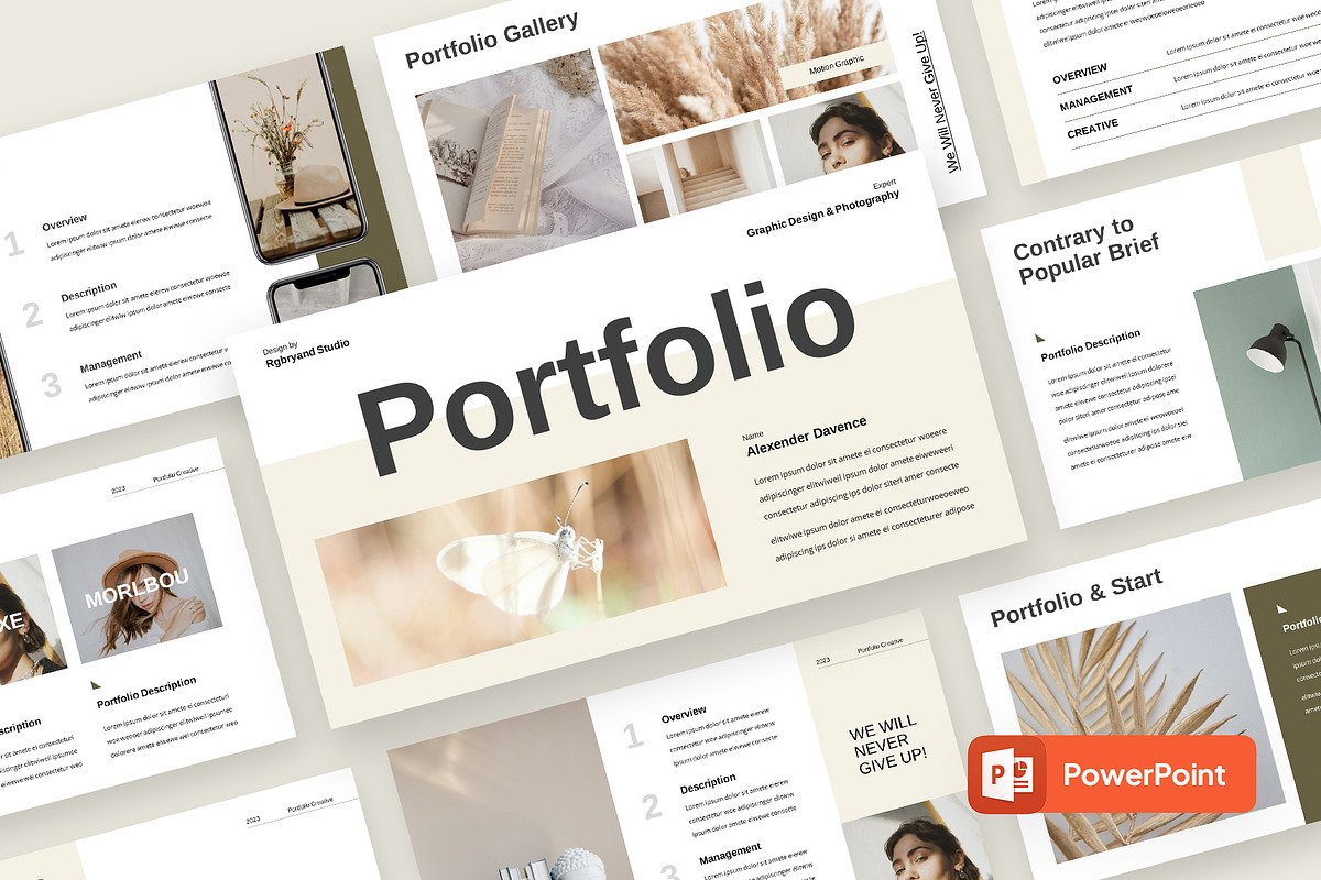 Portfolio Showcase Powerpoint, a Presentation Template by rgbryand