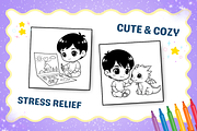 Chibi Printable Coloring Pages, a Person Illustration by ikarifq shop (Thumbnail 6 of 7)