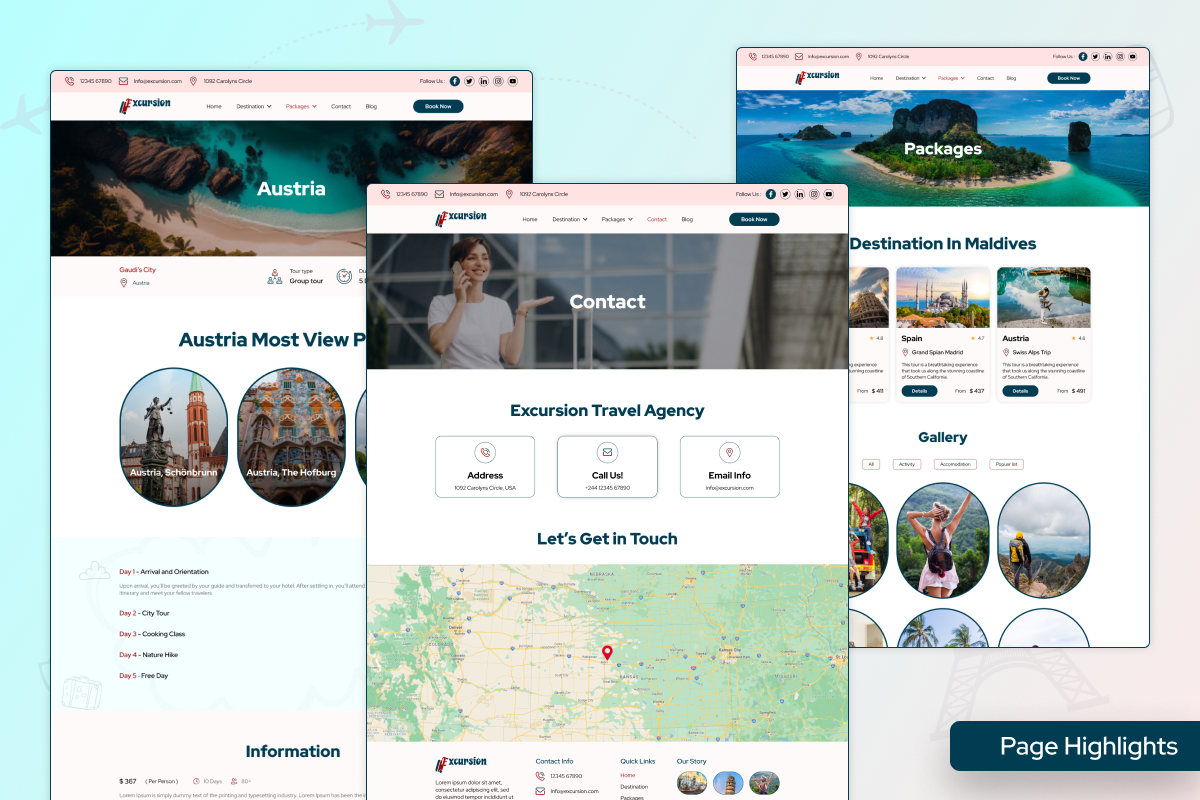 Excursion - Travel Website UI Kit, an UI Kit Template by Uptechies (Photo 4 of 4)