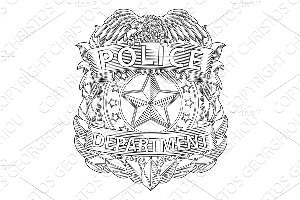 Police Badge Shield Star Sheriff Cop, an Object Illustration by Christos Georghiou