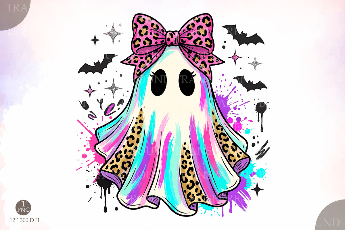 Trendy Neon Ghost Png,Halloween, a Seasonal Illustration by Libby Wishes (Photo 1 of 3)