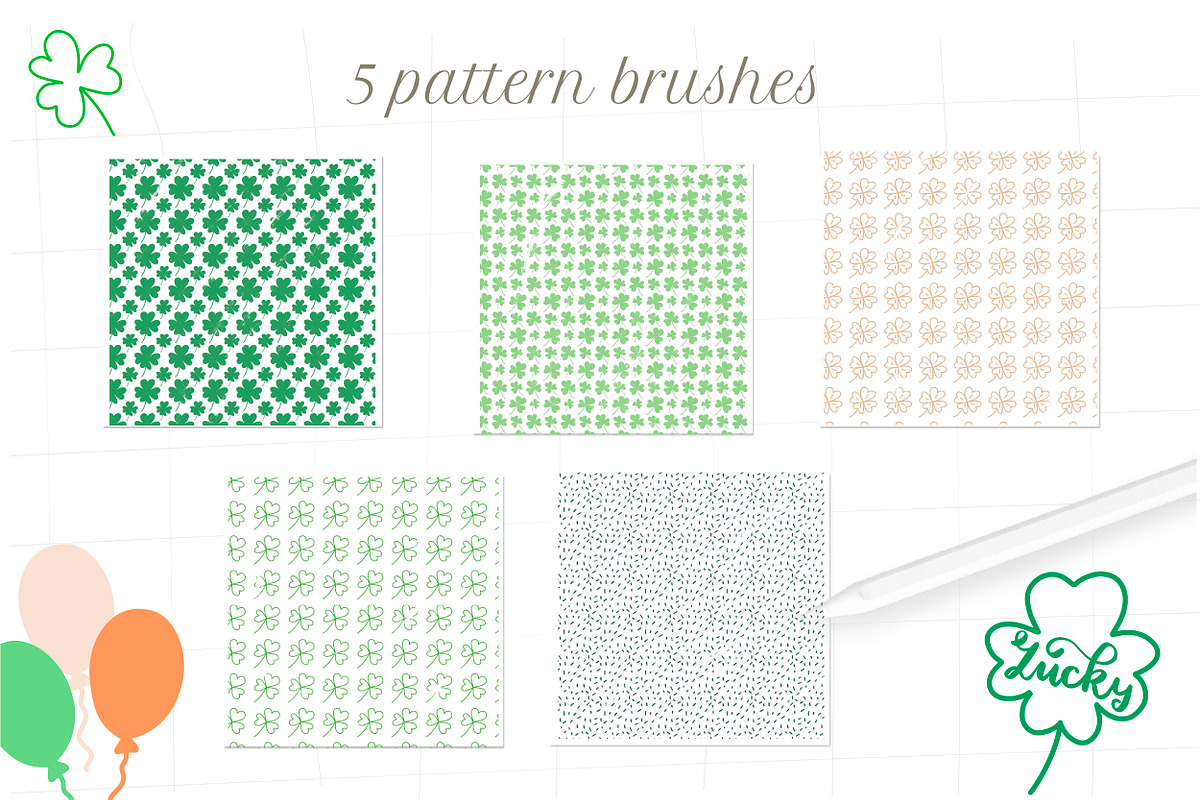 St Patricks Day stamps for Procreate, a Brush Add-On by Let's Art
