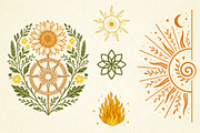 Midsummer Folk Symbols Vector Set, a Seasonal Illustration by Christine Krahl (Thumbnail 8 of 11)