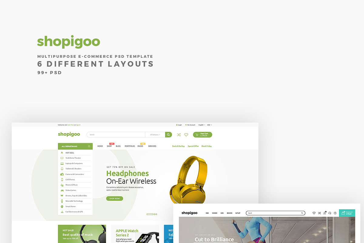 shopigoo - Multiuse PSD Template, a Websites & App Template by Metin Kazan (Photo 2 of 6)