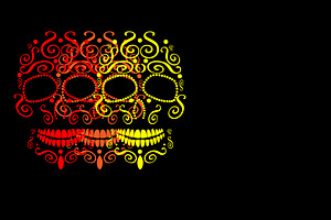 Skulls Vector With Ornament Details