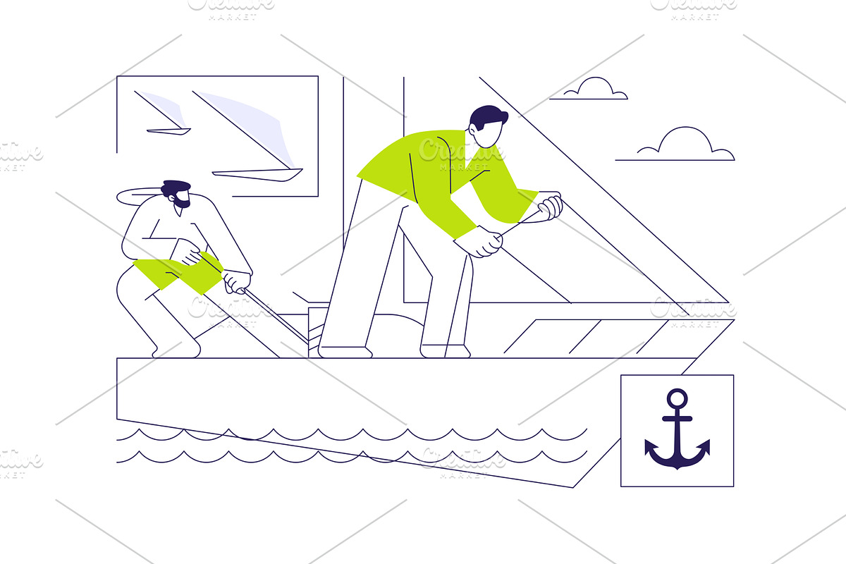 Anchor sail yacht abstract concept, a Transportation Illustration by Visual Generation