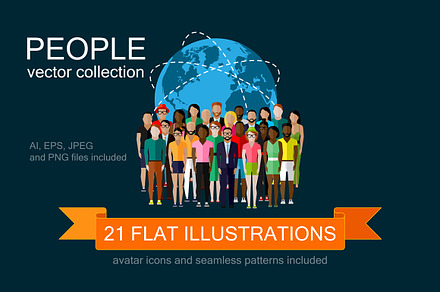 People. Flat vector set