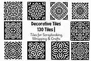 Black and White Decorative Tiles SVG, a Pattern Graphic by Pattern Whimsy (Thumbnail 1 of 4)