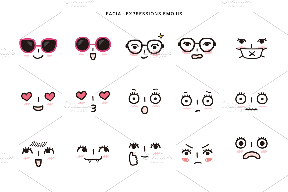 Face emotion emojis, an Emoji Icon by Pinkbrush (Photo 4 of 5)