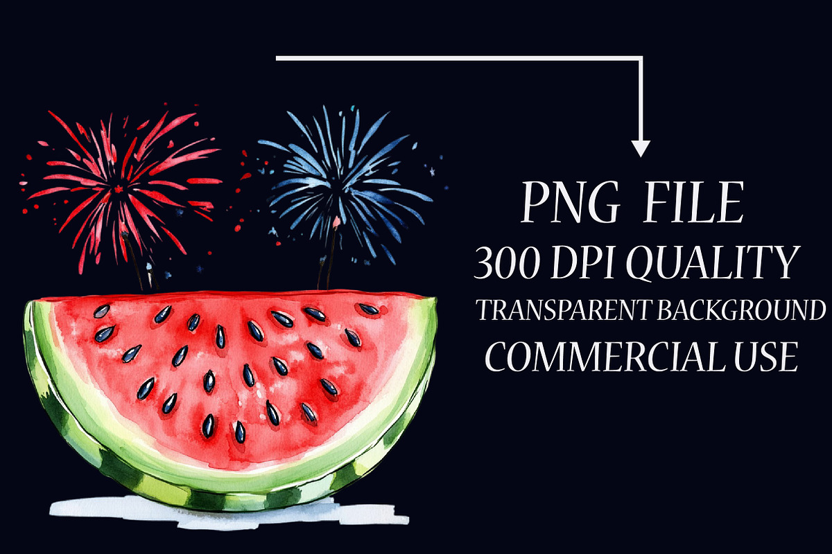 Watercolor 4th of July Clipart Fruit, an Illustration by Libby Wishes (Photo 6 of 7)