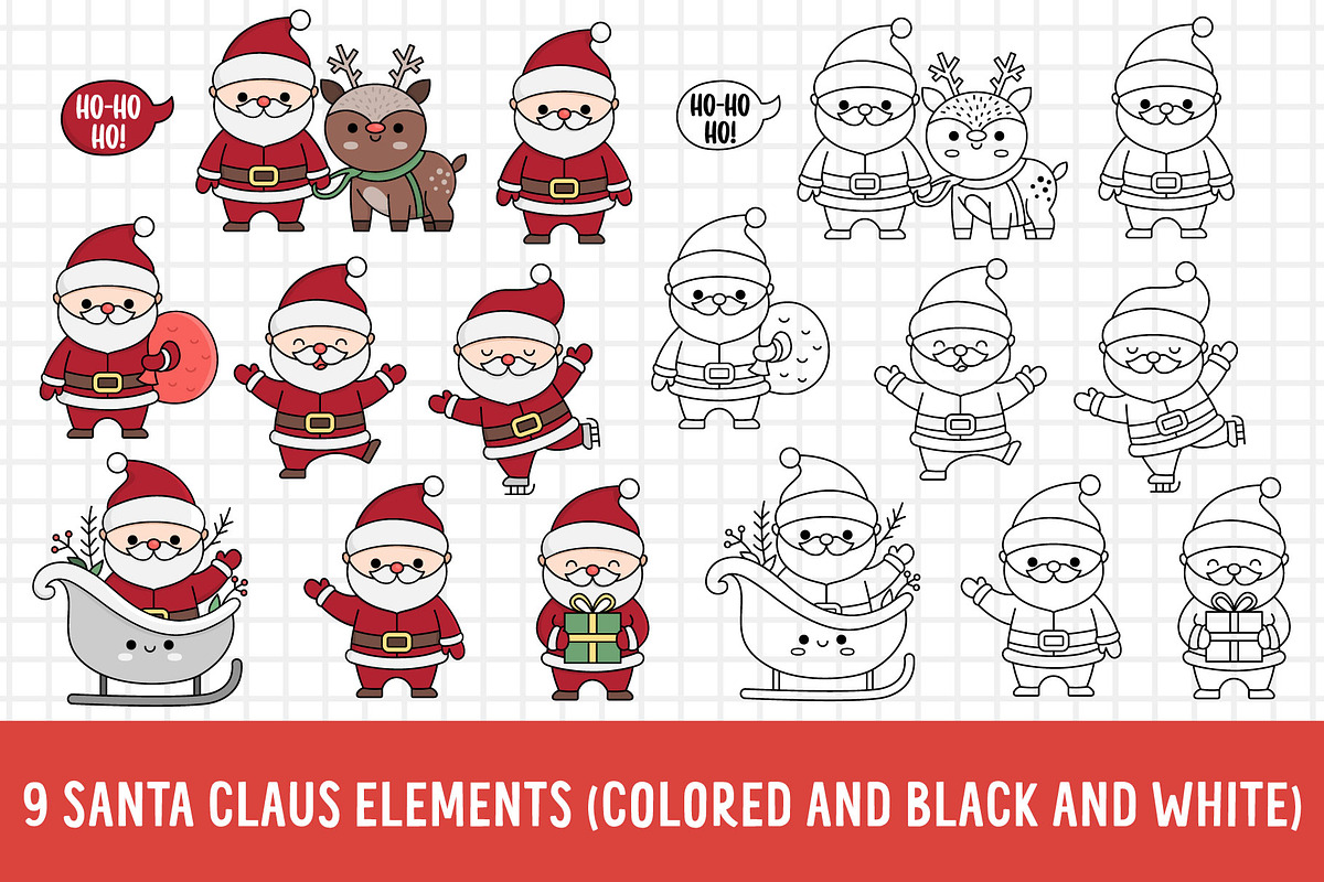 Kawaii Christmas clipart, an Illustration by Lexi Claus (Photo 4 of 6)