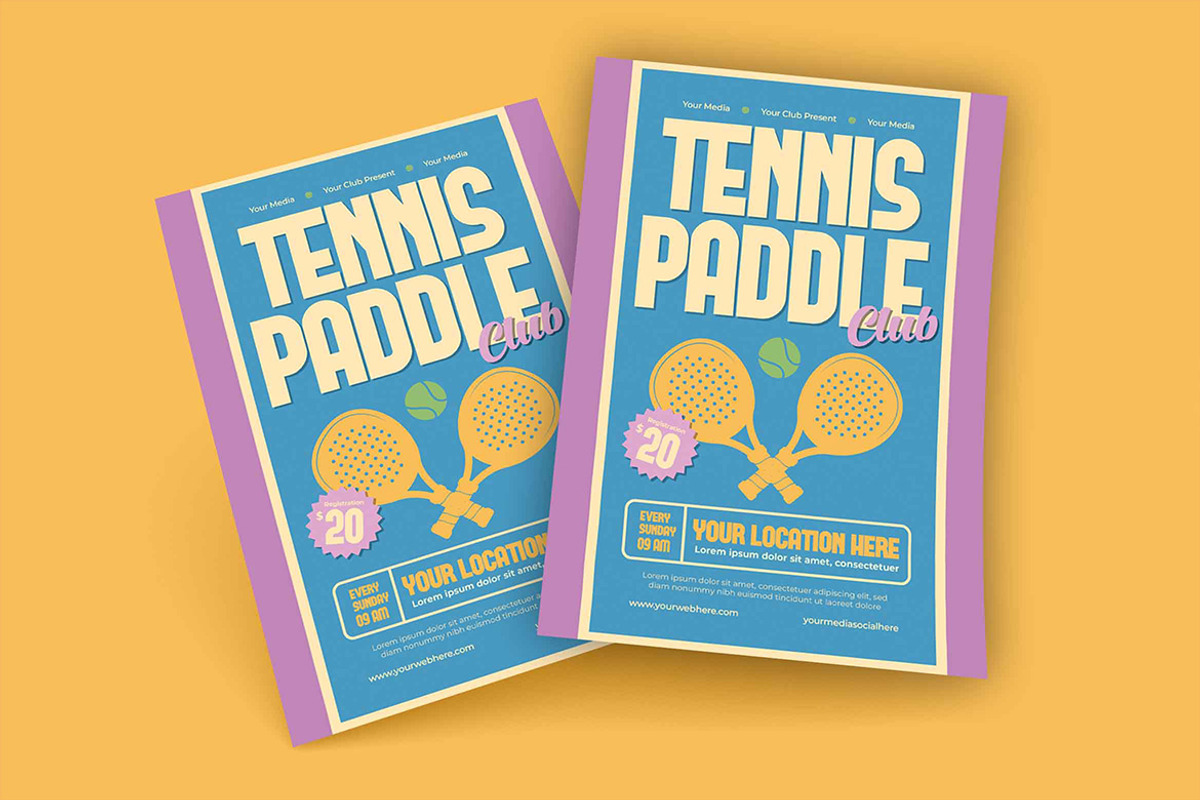 Tennis Paddle Club Flyer, a Flyer Template by megarez (Photo 2 of 3)