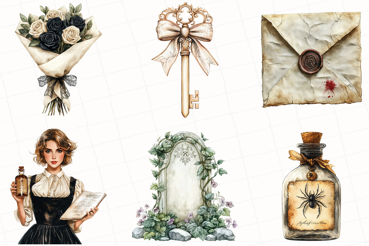 Ivory Gothic Halloween Clipart, an Illustration by OK Design (Photo 2 of 5)