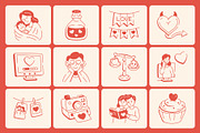 Love Doodles Set, an Outline Icon by Vectors Market (Thumbnail 5 of 9)