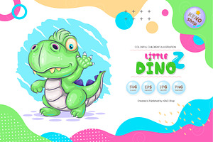 Cartoon dino walking. Tshirt, PNG., an Animal Illustration by KENO Mascots