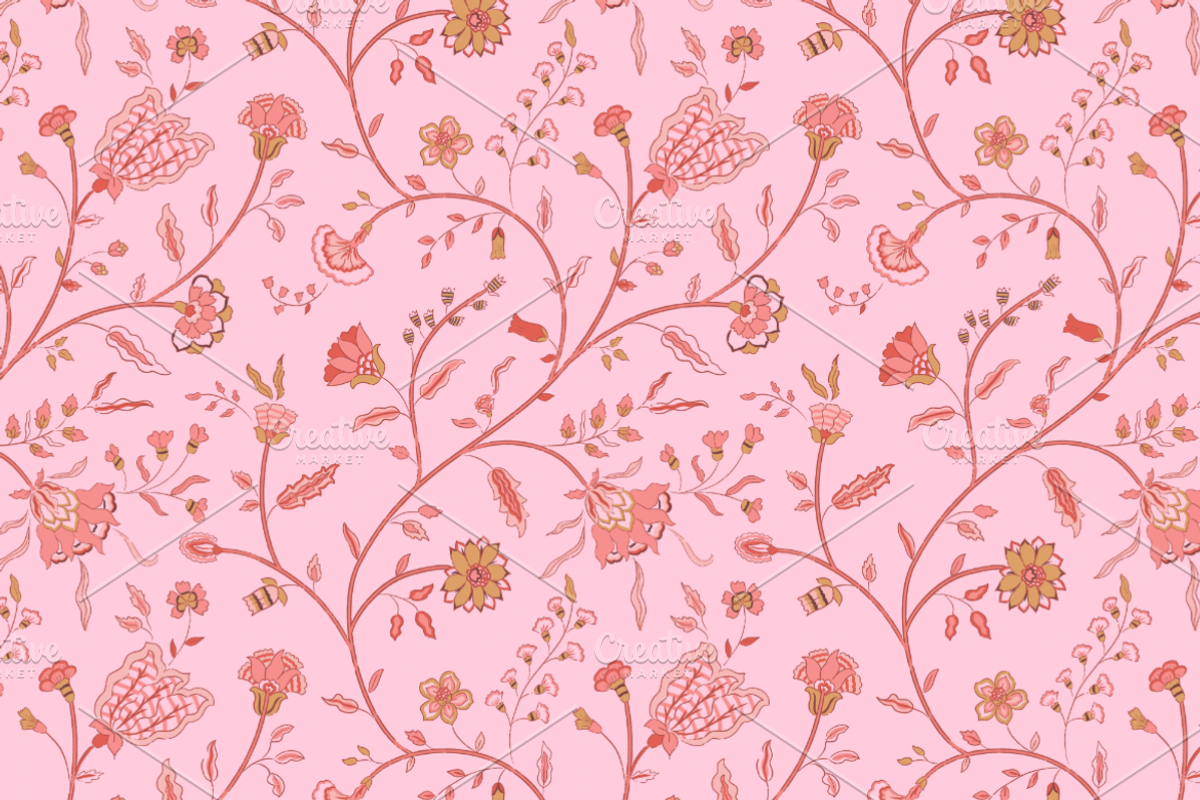 Boho Pink Chintz Floral, a Pattern Graphic by Mieken Petra Designs (Photo 5 of 5)