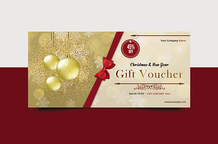 New Year Gift Voucher V12, a Stationery Template by Template Shop