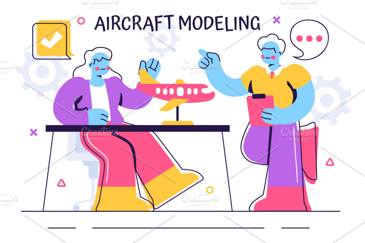 10 Aircraft Modelling Illustration, a Person Illustration by denayunebgt (Photo 4 of 4)