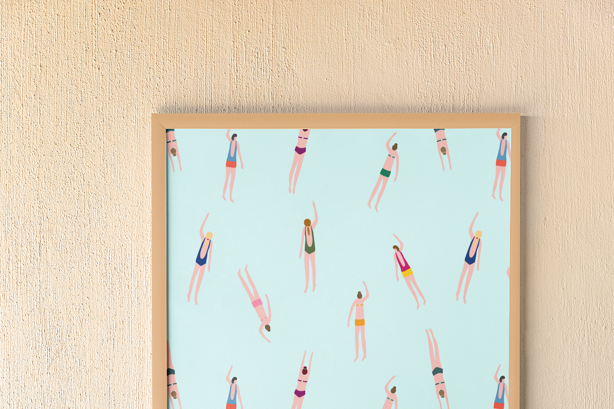Swimmers in the pool pattern, a Pattern Graphic by bigmomentsdesign (Photo 9 of 13)