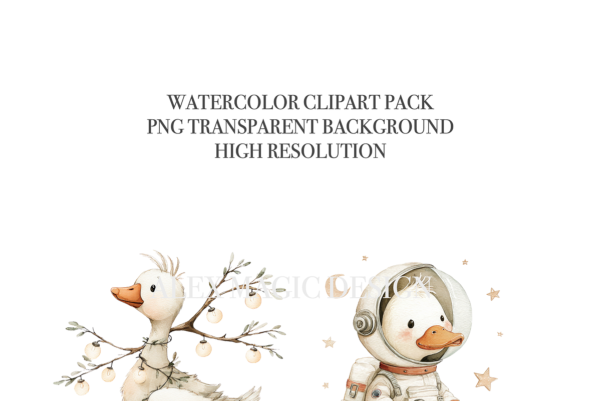 55 Silly Goose Clipart PNGs, an Animal Illustration by Pati Charm Studio (Photo 6 of 9)