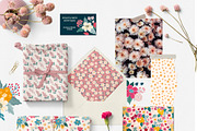 Bright Florals, Flowers & patterns, a Background Graphic by Cozy pattern shop (Thumbnail 2 of 11)