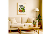 Veggie Party Wall Art Cute Retro, a Background Graphic by LaseredNinja (Thumbnail 5 of 7)