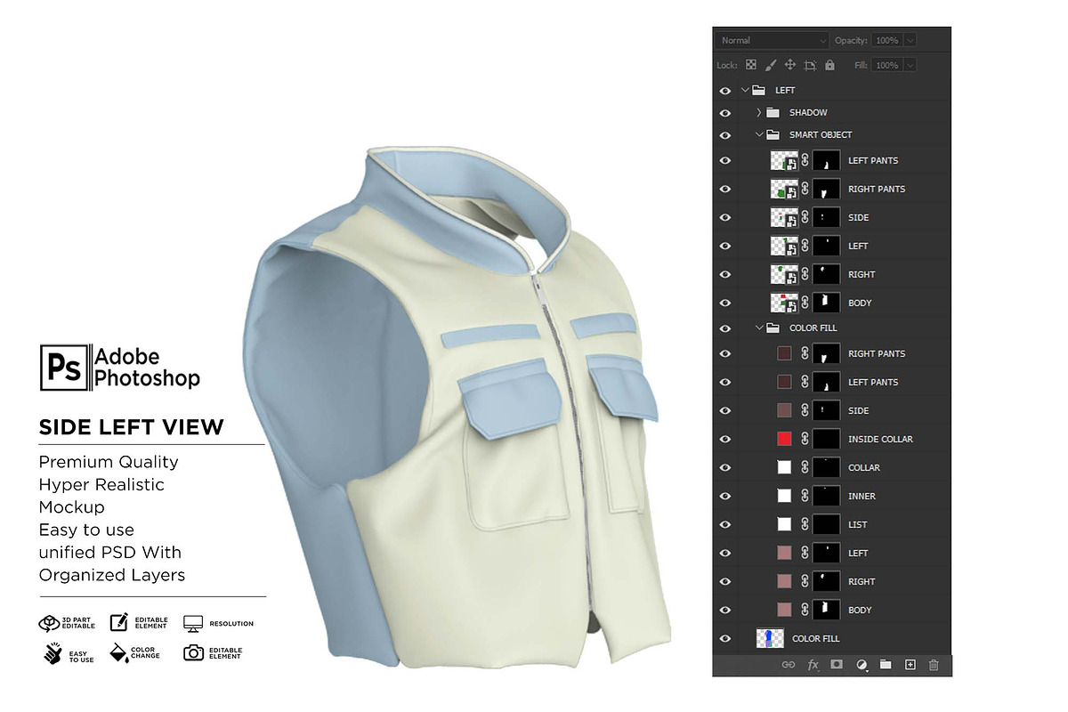 Men's Vest Zipper Mockup, a Shirt Mockup by Nanggroe Scripting (Photo 9 of 9)