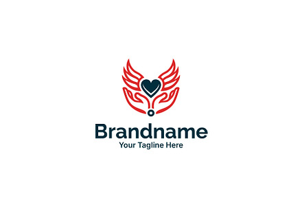 Heart & Wings Logo Design Template