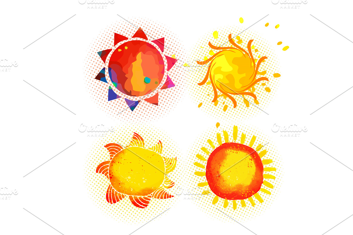 The sun objects are beautiful. hand, an Object Illustration by Nenahliadava Design