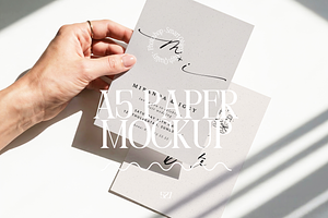 Two A5 Postcard Mockup With Hands