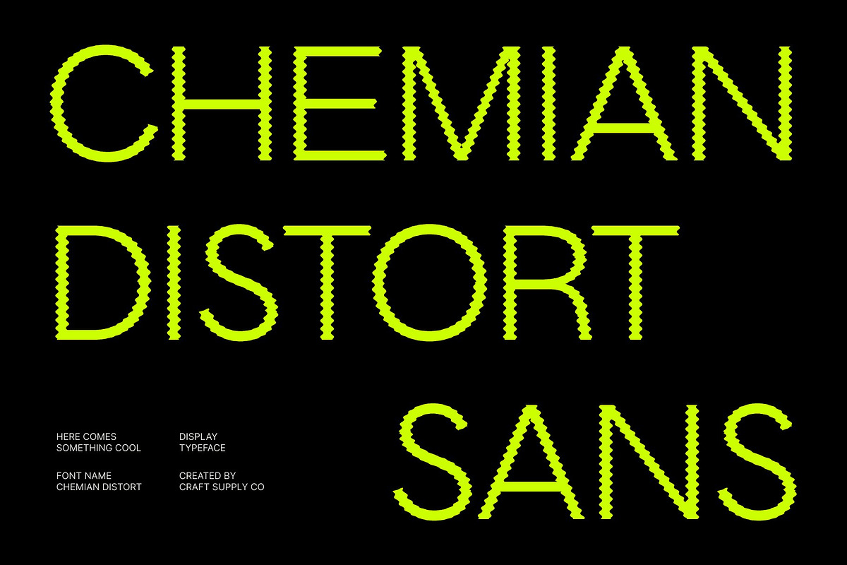 Chemian Distort, a Sans Serif Font by Craft Supply Co. (Photo 1 of 8)