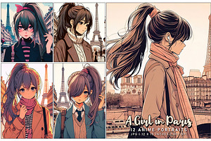 A Girl in Paris, a Person Illustration by Digital Art Creations